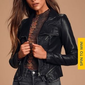 Up on a Tuesday Black Vegan Leather Jacket